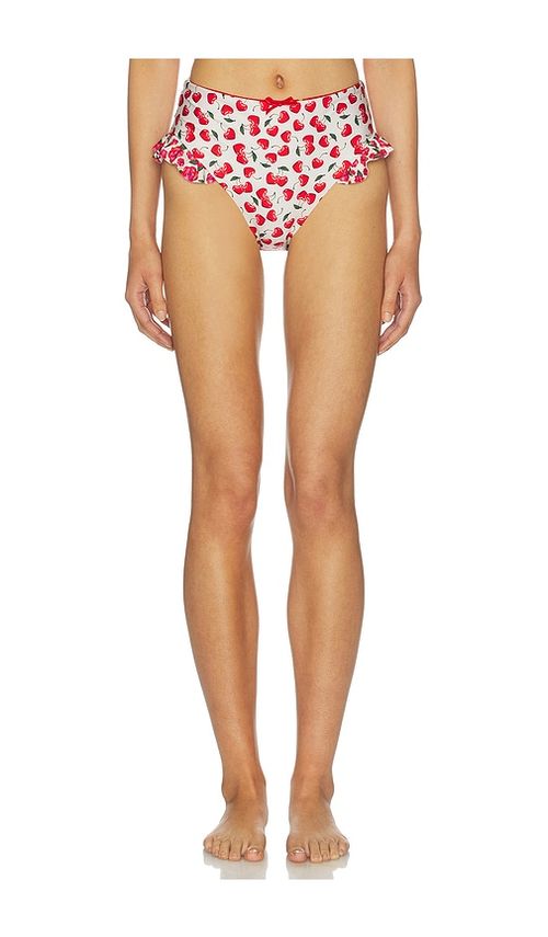 Agua Bendita Florencia Cherish Bikini Bottom in Red. - L also in