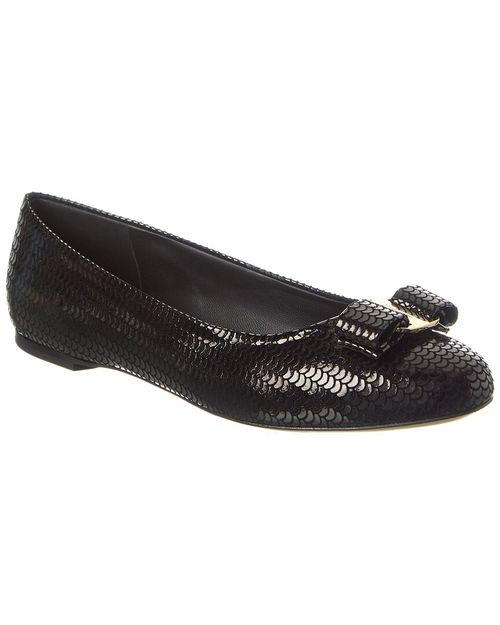 Salvatore Ferragamo | Ferragamo Varina Sequin Suede Flat | Realry