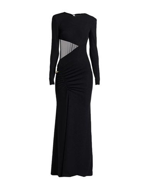Woman Maxi dress Black Size 6 Polyester, Metallic Polyester, Elastane