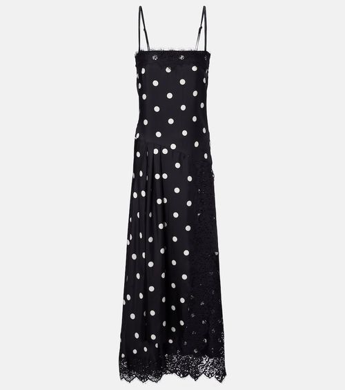 Capo polka-dot silk slip dress
