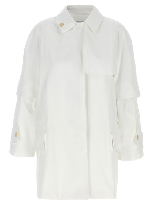 Baba White Cotton Raincoat