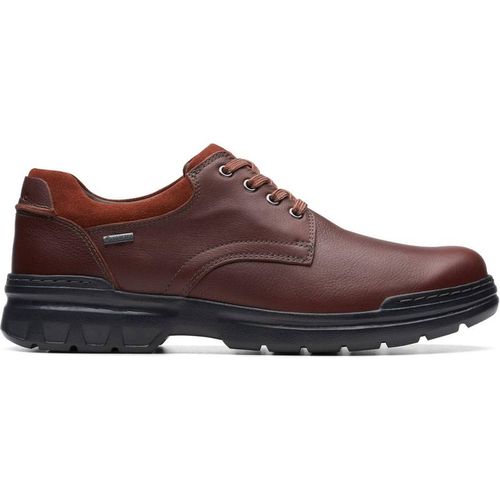Clarks Rockie Walk Gore-Tex Dark Tan Leather Derby Shoes In Brown