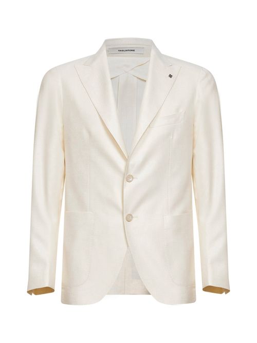 Silk-Blend Blazer — White