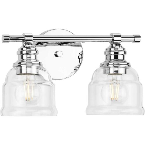 Polished Chrome Two Light Bath Vanity from the Ambrose Collection