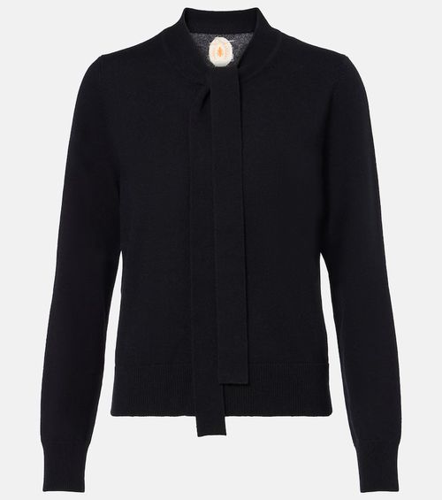 Tie-neck wool and cashmere sweater