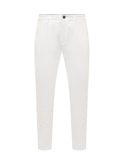 White Pleated Chino Pants