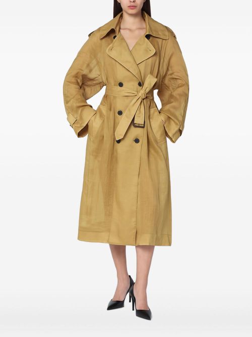 Double-breasted belted trench coat - Neutrals