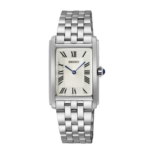 Essentials Tank Quartz Silver Dial Ladies Watch SWR083