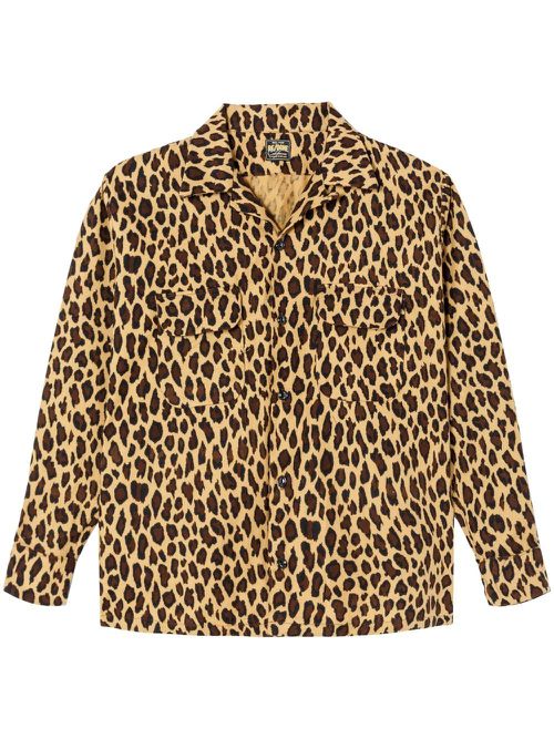 Leopard-print long sleeves shirt - Yellow
