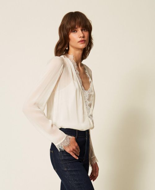 Georgette blouse with lace