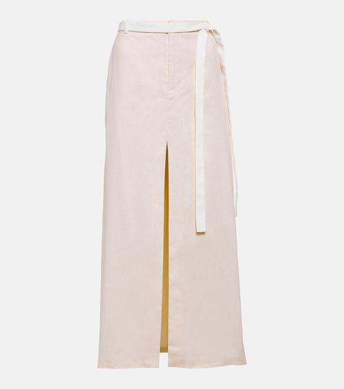 Dune mid-rise linen-blend maxi skirt