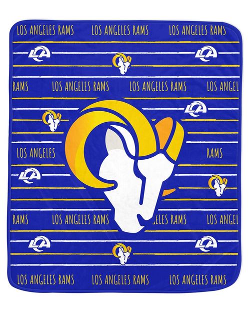 Los Angeles Rams Nfl Team Center Stripe Logo Fleece Throw