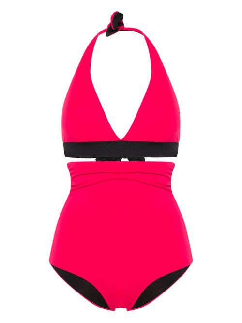 Triangle-cup high-waisted bikini - Pink