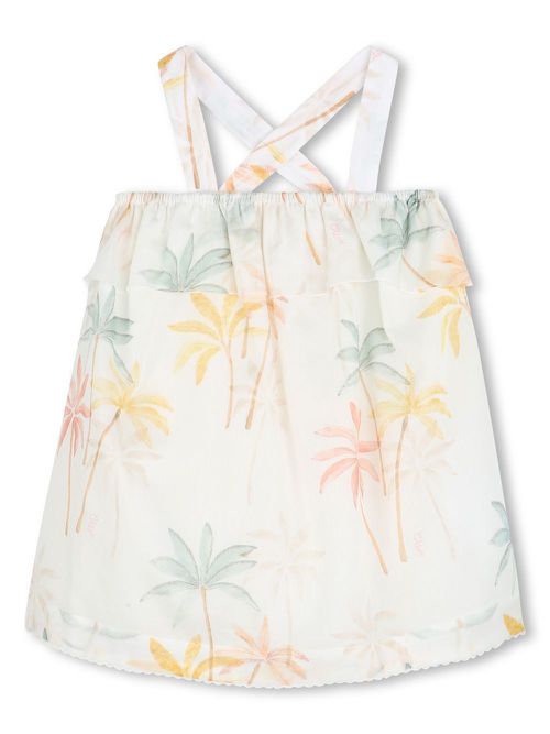 Multicolour print cotton dress - White