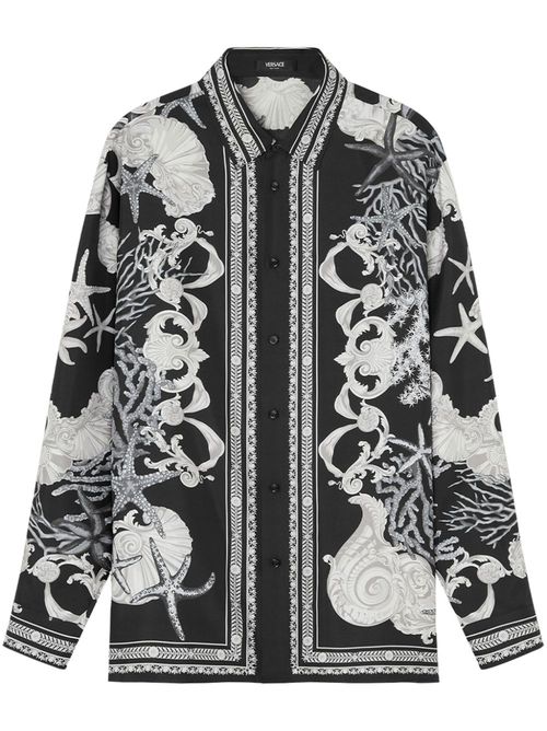 Long sleeve sea print shirt - Black