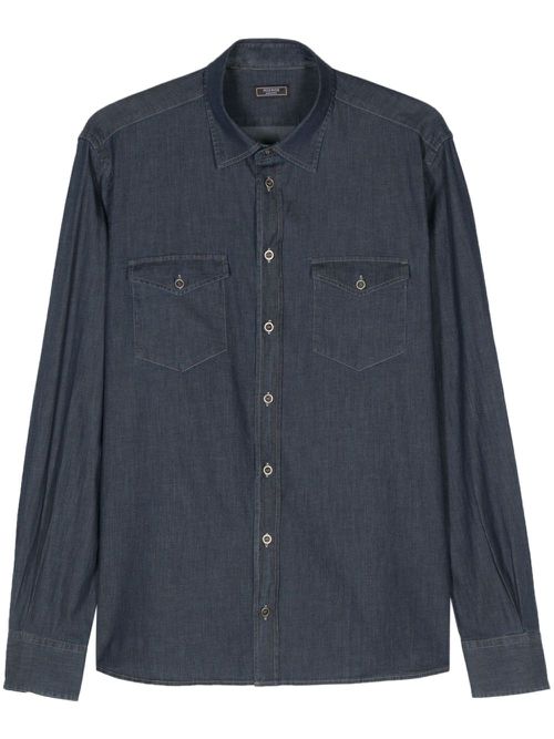 Contrast-stitching denim shirt - Blue