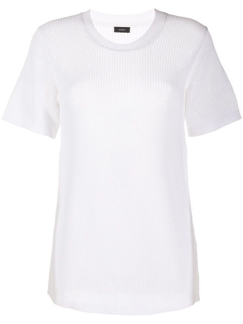 Mesh knit T-shirt - White