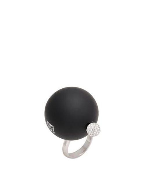 Givenchy Woman Ring Black Size 6.75 Brass