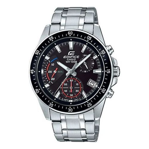 EDIFICE Waterproof Stainless Steel Strap Mens Black Analog