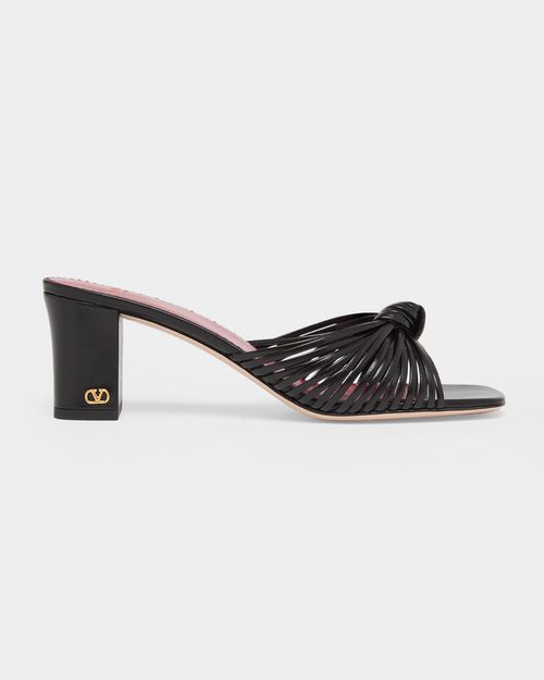 60mm Anne Knotted Leather Mules