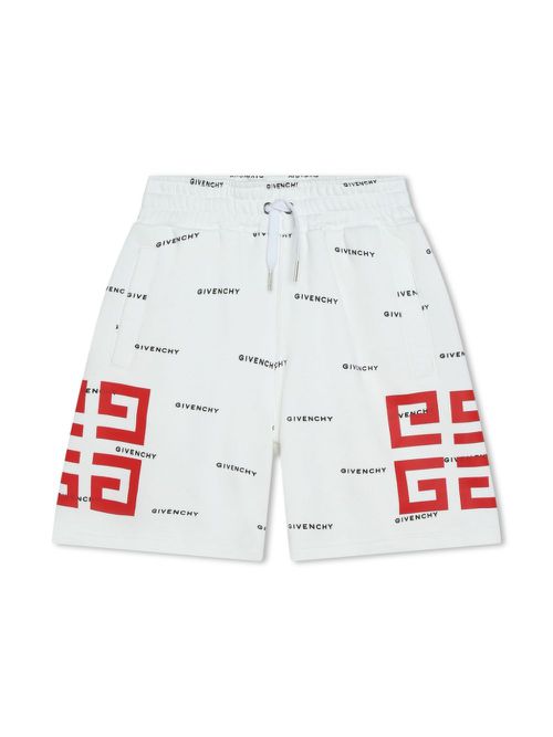 4G logo-print track shorts - White