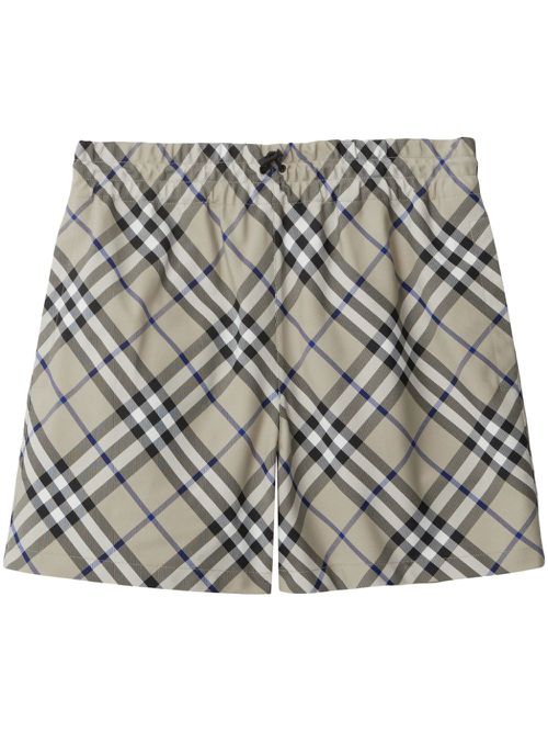Equestrian Knight checked cotton shorts - Green