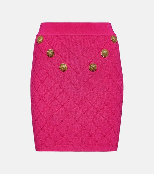 Balmain Embellished knit miniskirt