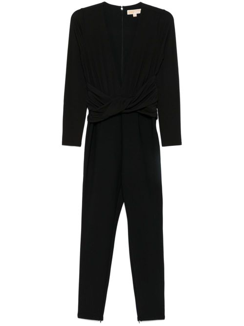 Gathered jersey jumpsuit - Black