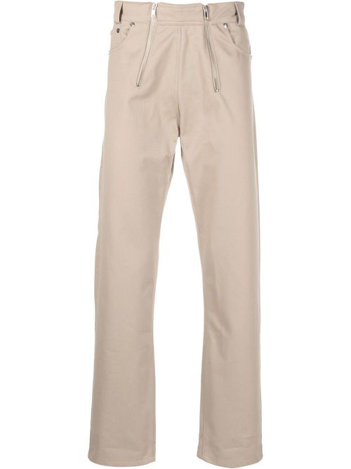 Alvan high-rise zip-detail chinos - Neutrals