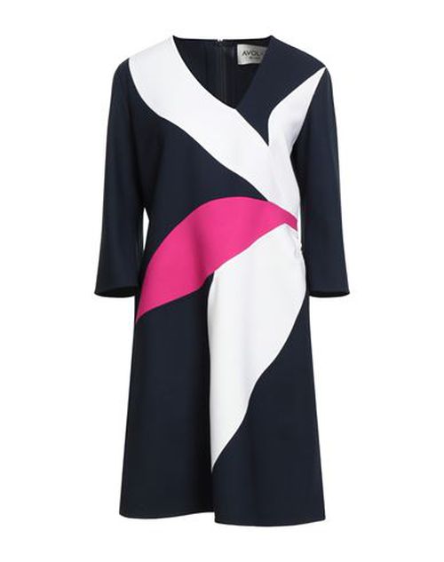 Woman Mini dress Navy Size 8 Virgin Wool, Lyocell, Polyamide