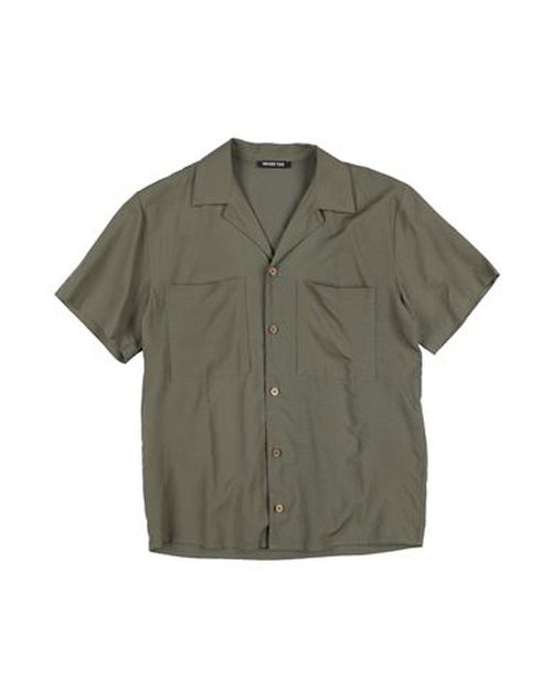 Kid Boy Shirt Military green Size 12 Viscose, Linen