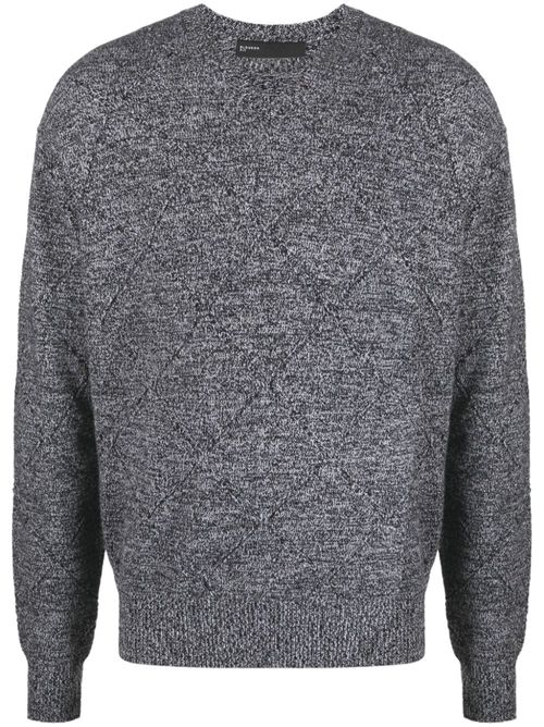 Mélange-effect cut-out detail jumper - Black