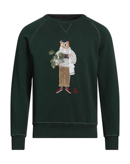 Man Sweatshirt Dark green Size M Cotton