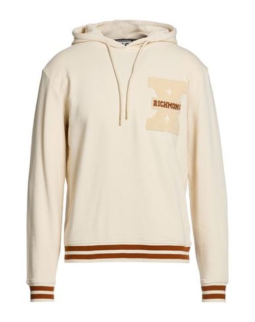 Man Sweatshirt Cream Size S Cotton, Polyester