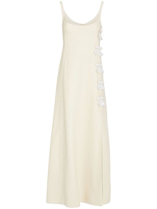 Bow detailing long dress - Neutrals