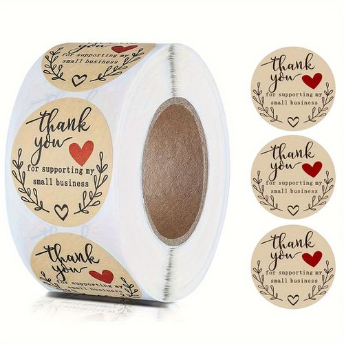 TEMU 500pcs Round Vintage Paper Stickers, Self-adhesive Glossy Finish, Single Use, Graphic Pattern, For Sealing Labeling Stationery Scrapbooking