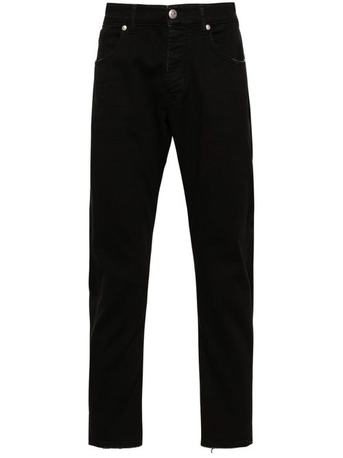 Cropped slim-leg jeans - Black