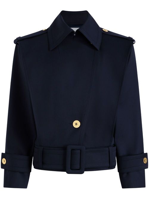 Belted wool jacket - Blue