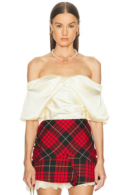 McQueen Off Shoulder Top in Gesso - Yellow. 38 also