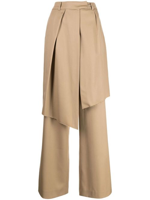 Panelled tailored trousers - Brown