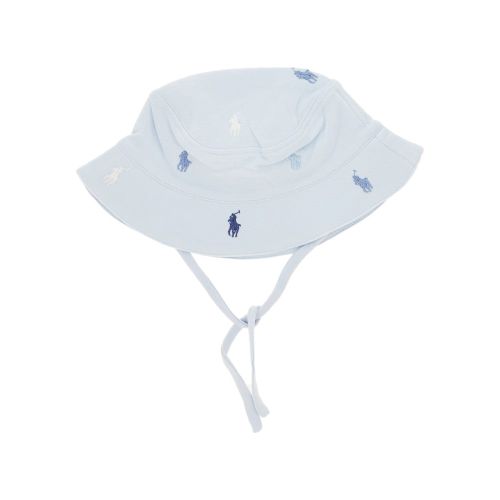 RALPH LAUREN Cotton bucket hat with embroidered logos Kids 3-9M