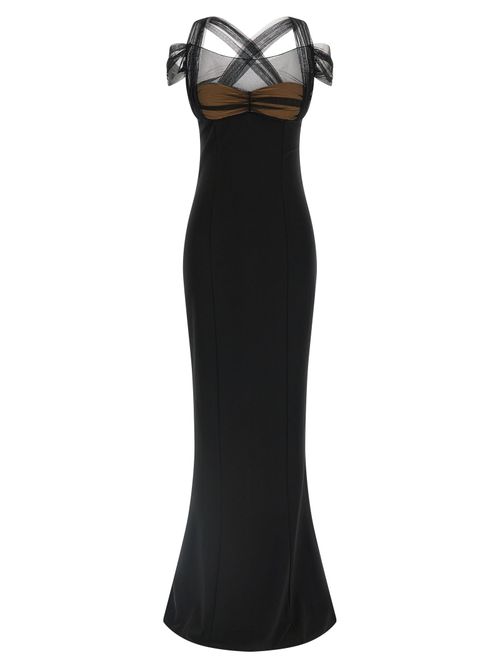Padded Cup Viscose Maxi Dress — Black