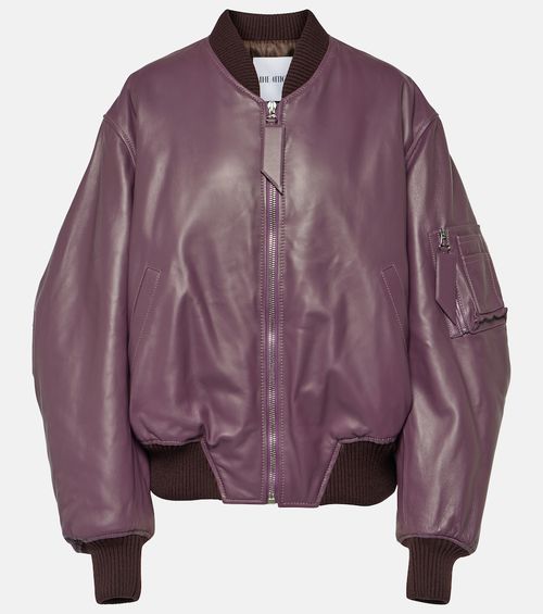 Anja leather bomber jacket