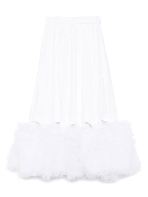 Noir Kei Ninomiya cotton midi skirt - White