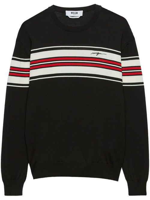 Chest stripe jumper - Black