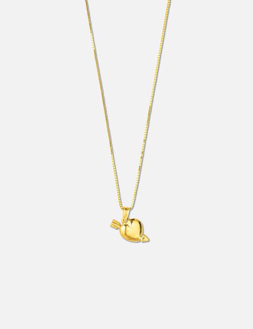 Gold Heart & Arrow Pendant
