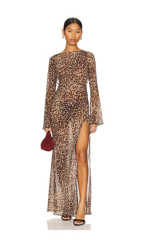 Camila Coelho Janiero Midi Dress in Leopard Multi.  XS also in