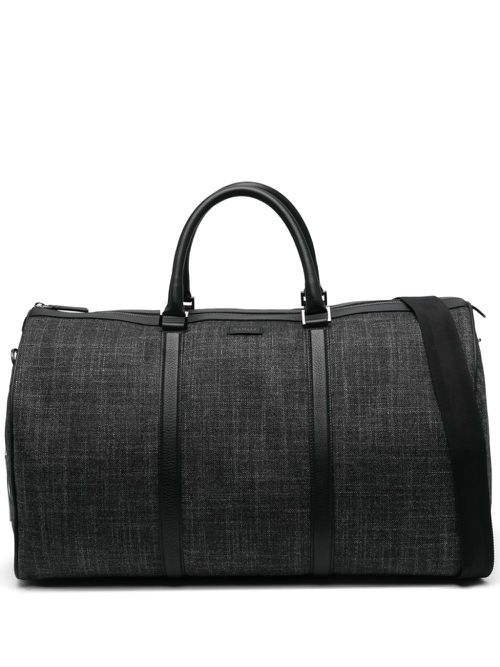 Logo-patch duffle bag - Grey