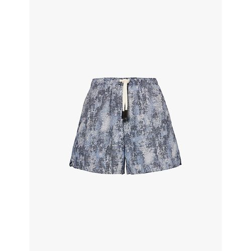 Mens Jacquard Navy Las Garzas Organic-cotton Shorts