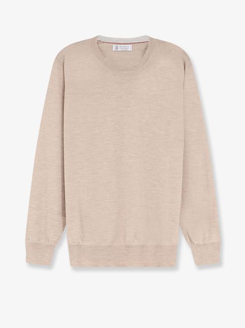 Cashmere and Silk Blend Sweater — Beige